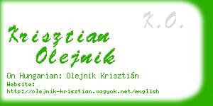 krisztian olejnik business card